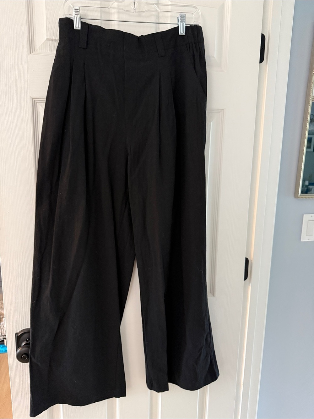 HALARA Black Wide-Leg High-Waist Trousers